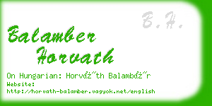balamber horvath business card